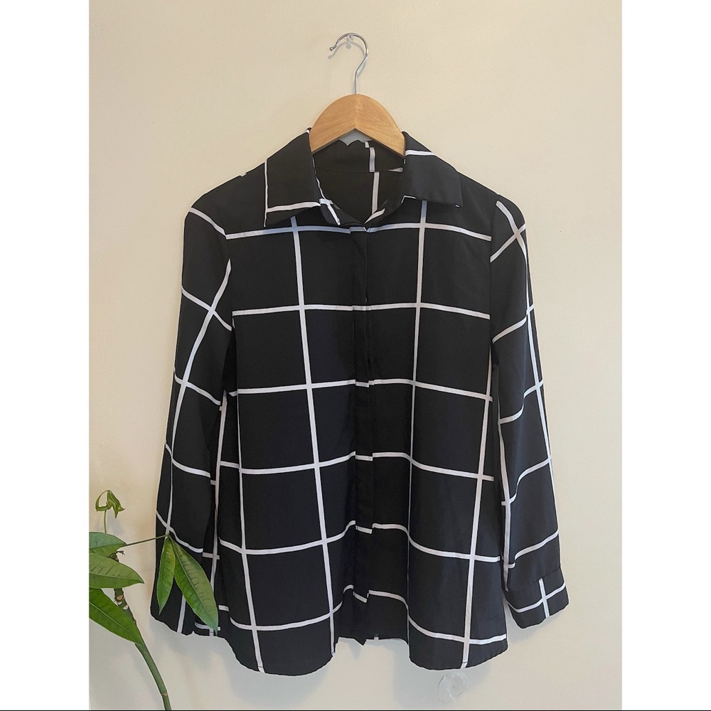 Stripped Button Up Blouse